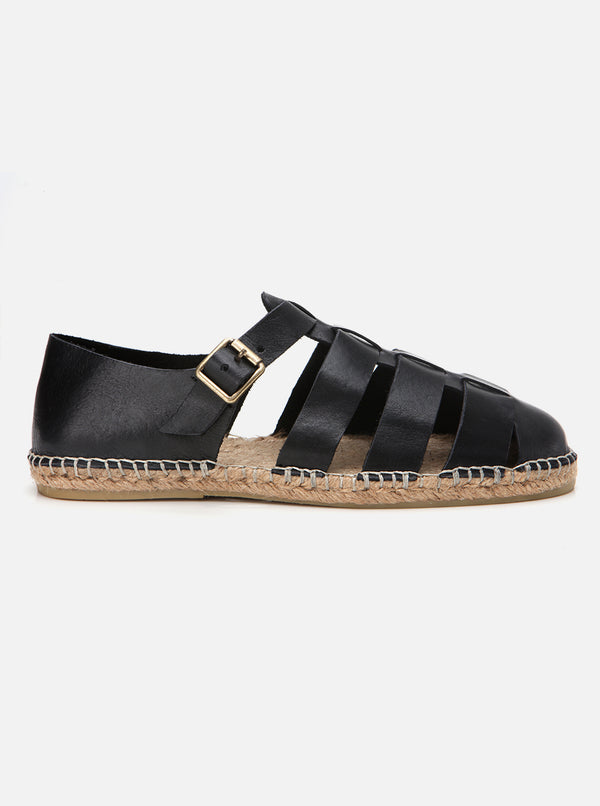 Gladiatore Siyah Erkek Espadril Sandalet