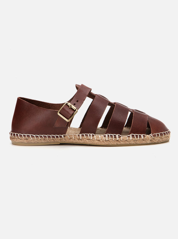 Gladiatore Kahverengi Erkek Espadril Sandalet